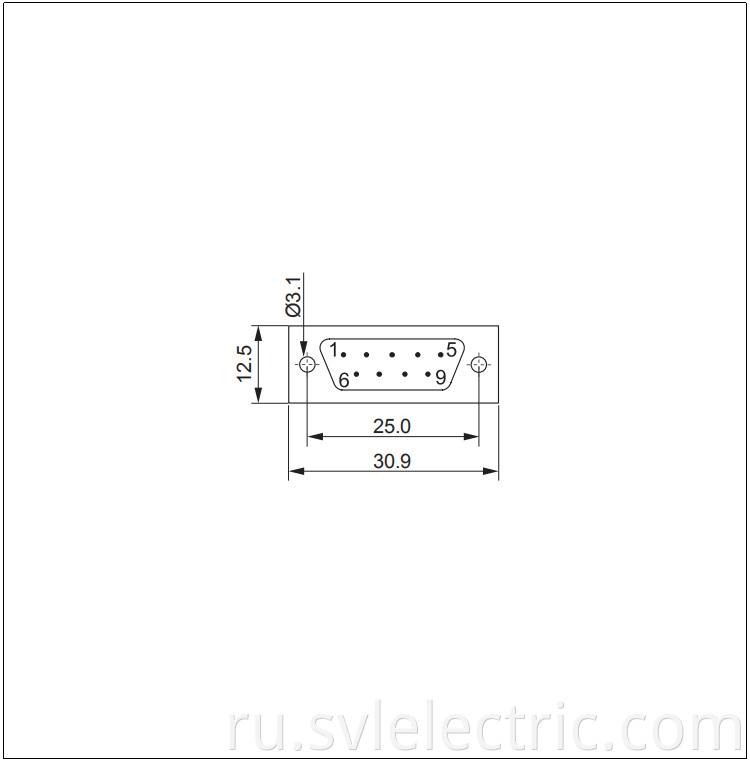 D Sub 9 Pin Connector Straight